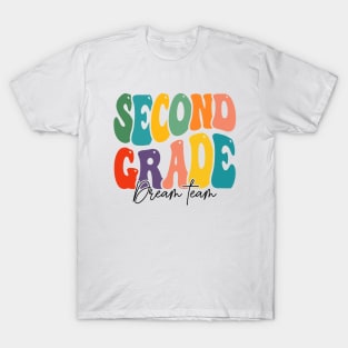 Second Grade dream team - 2nd Grade Teachers And Kids, Groovy Design T-Shirt